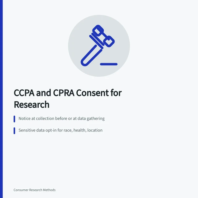 CCPA and CPRA consent rules for California consumer research. How CCPA and CPRA change consumer research consent in California