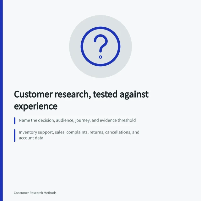 Clipboard questionnaire for customer research focus group interview survey respondents. Customer research, tested against experience