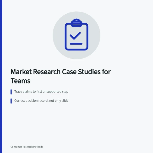 Market research case studies showing disciplined diagnosis and correction for business teams. Market research strategy case studies for business teams